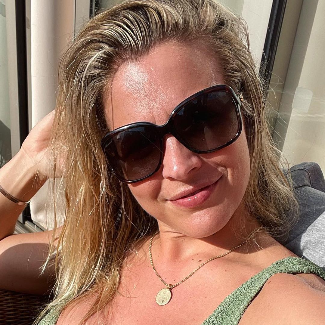 Gemma Atkinson is a bronzed goddess in sultry sheer top as she holidays with fiancé Gorka