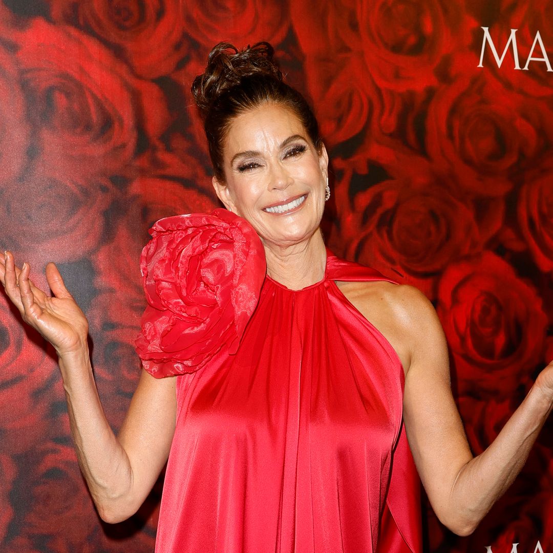 Teri Hatcher, 59, rocks slinky red gown as she parties with rarely seen lookalike daughter