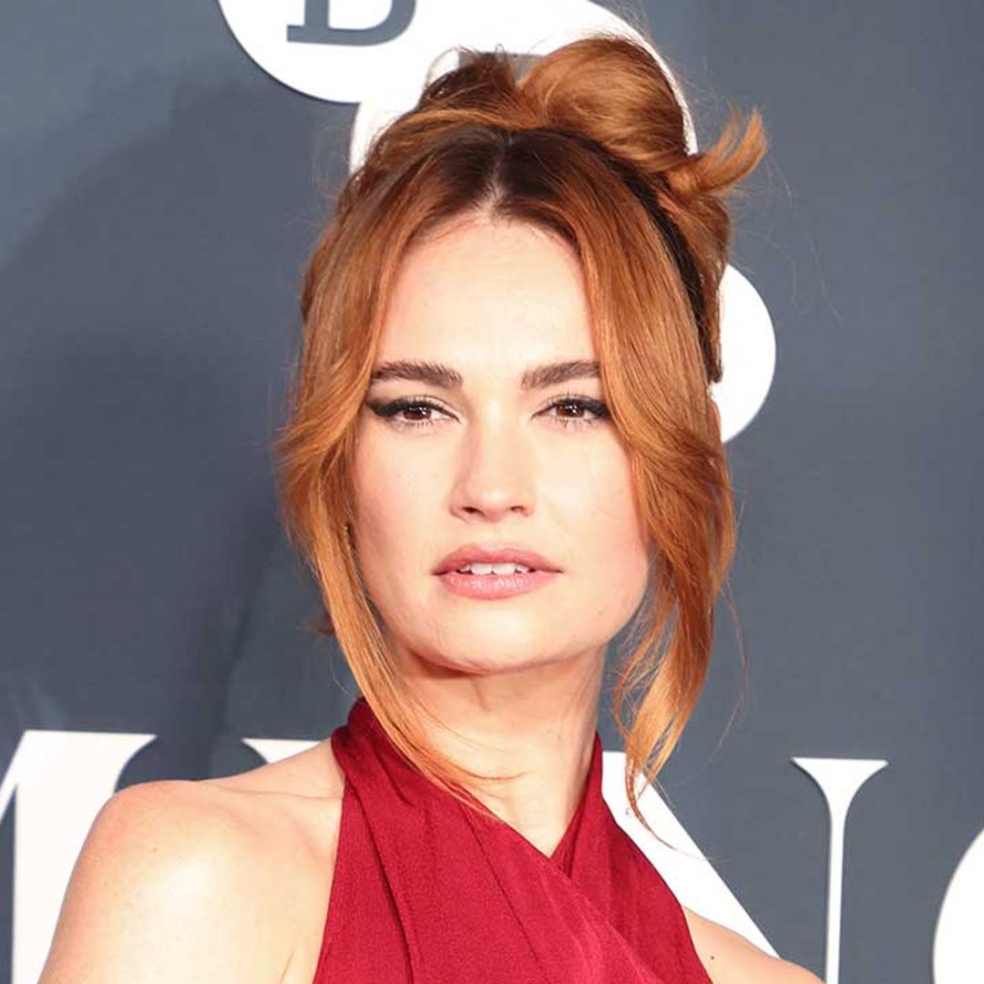 Lily James is a goddess in cut-out designer dress for jungle snap