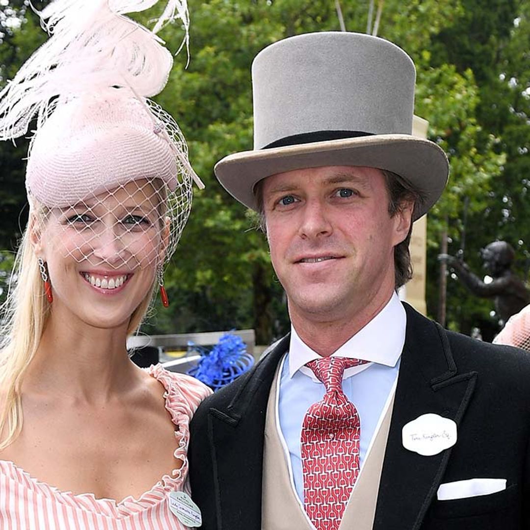 Newlywed Lady Gabriella Windsor is pretty in pink as she arrives for Ascot's Ladies Day - and she's wearing Kurt Geiger shoes!