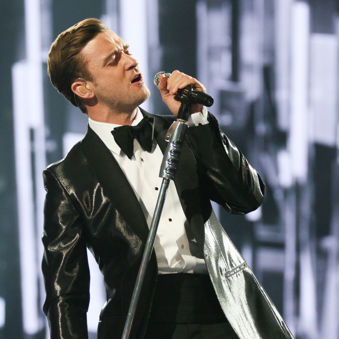 Justin Timberlake sur scène lors des BRIT Awards 2013 à l'O2, le 20 février 2013 à Londres, en Angleterre.