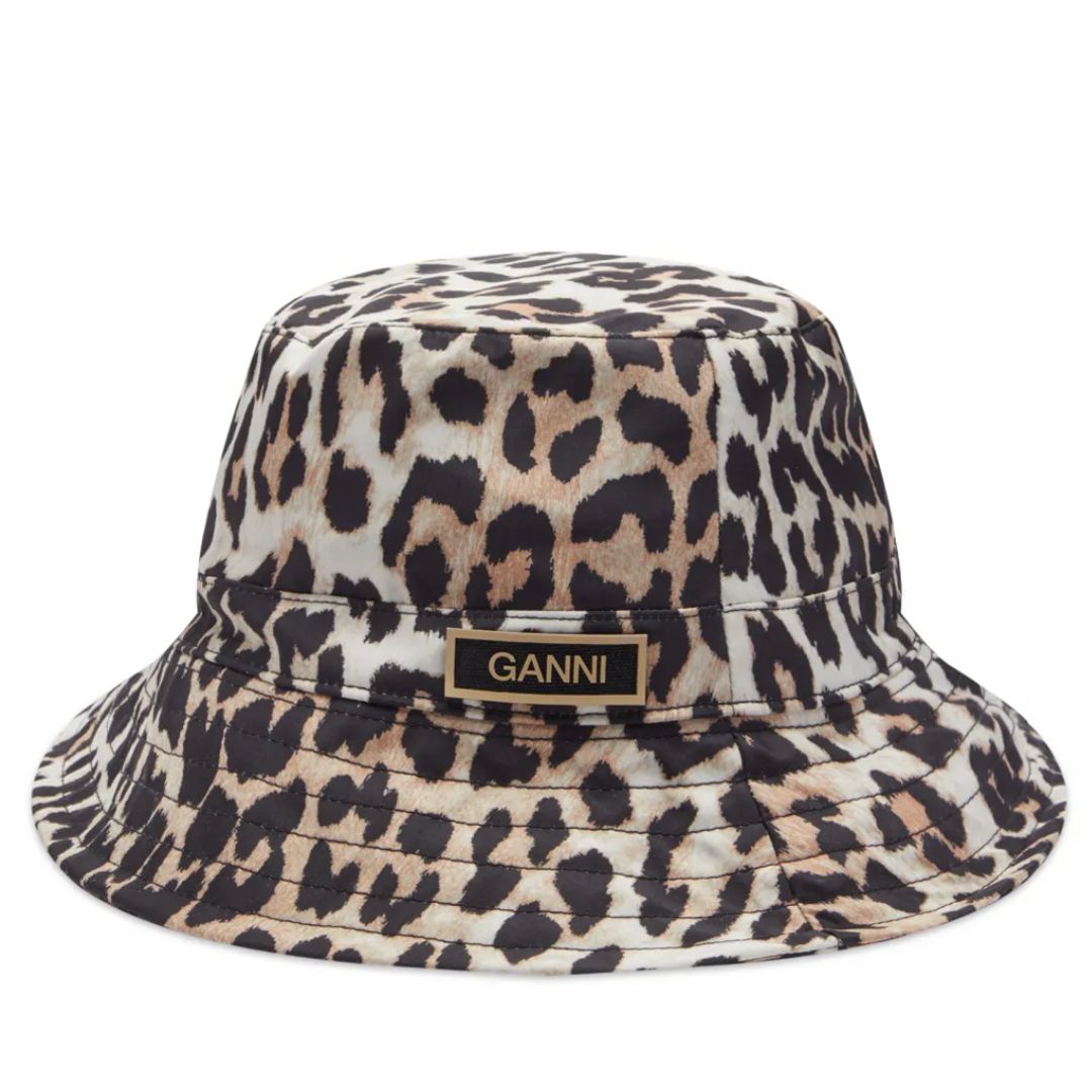 Ganni leopard Bucket Hat 