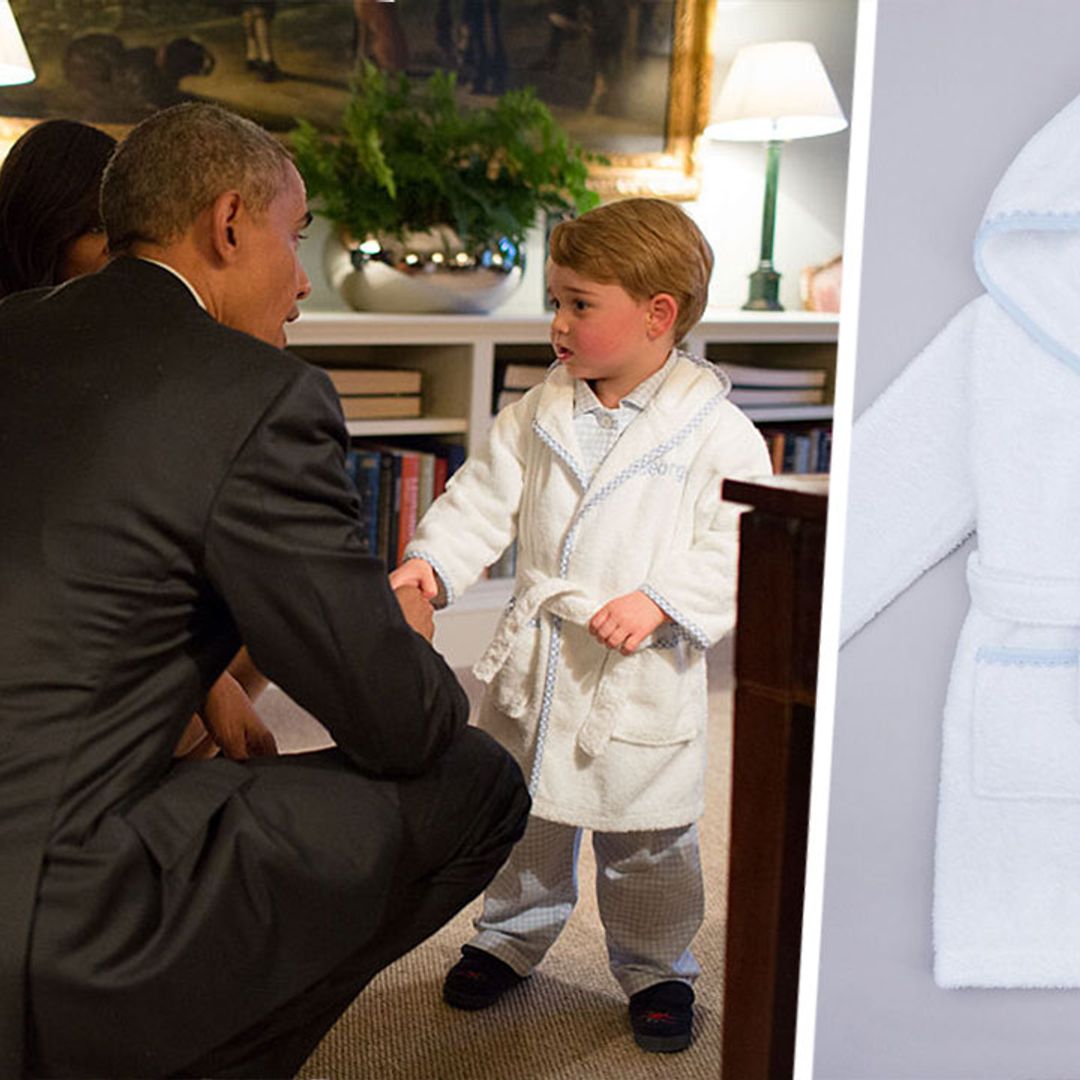 Prince George's dressing gown from his meeting with Barack Obama is finally back in stock