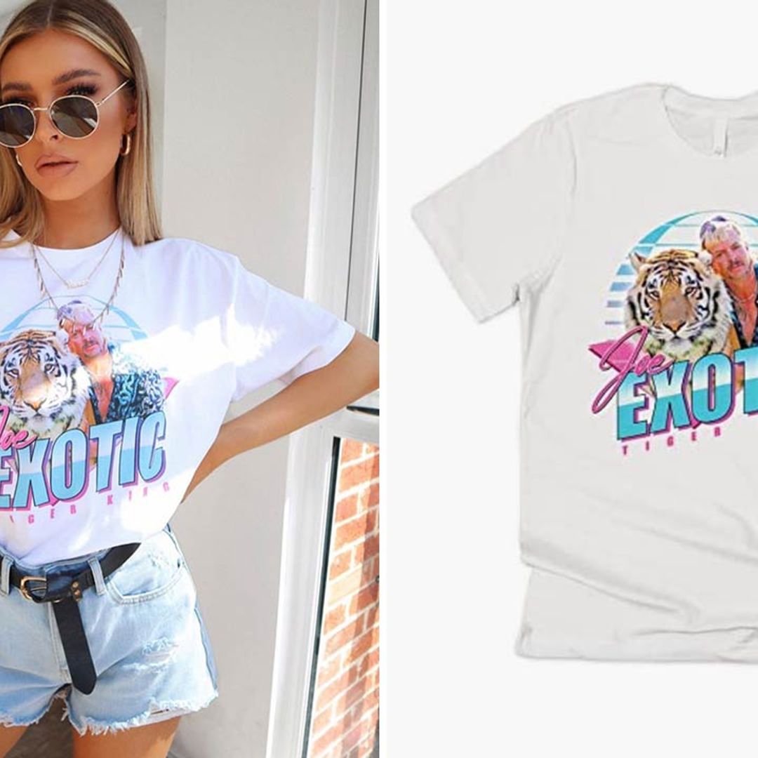 Amazon is selling a Tiger King T-shirt and this Instagram star modelled it like the cool cat she is 