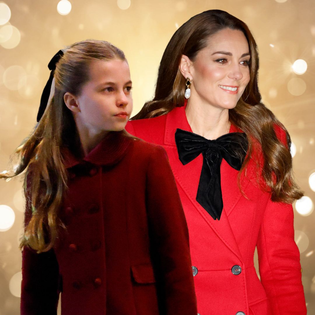 Princess Charlotte is Princess Kate's twin with tumbling hair and festive bow