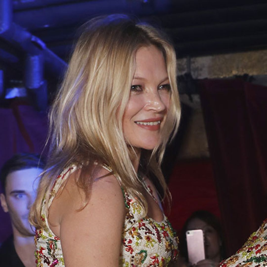 Kate Moss jumps out of birthday cake at star-studded party
