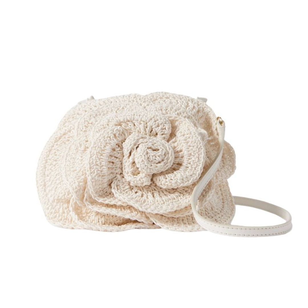 Cream rose crochet bag 