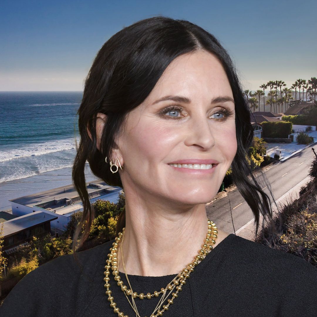Courteney Cox's rustic living room at $9m pad is a far cry from the Friends apartment