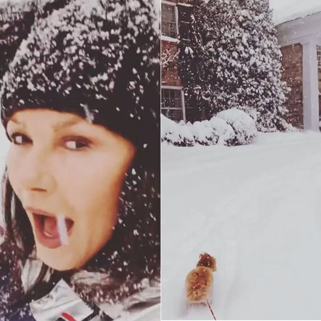 Catherine Zeta-Jones shows off her New York mansion in the snow – and it looks like a palace