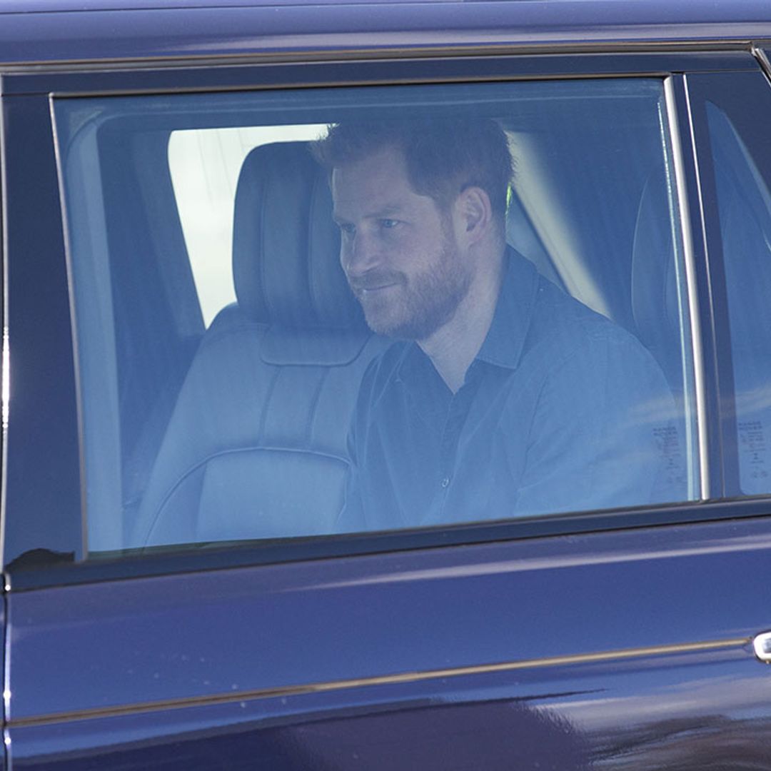 Prince Harry pictured arriving in the UK ahead of Prince Philip's funeral
