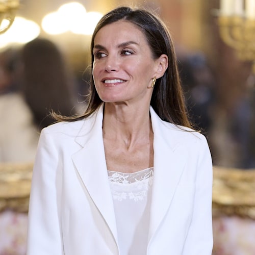 Queen Letizia's cinched new look is strikingly similar to her breathtaking engagement outfit