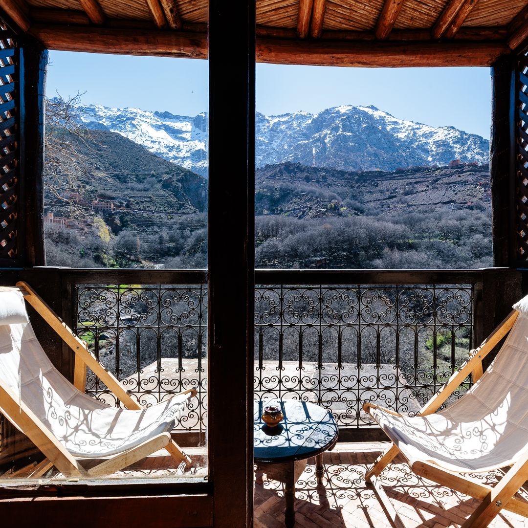 Kasbah du Toubkal mountain views from balcony