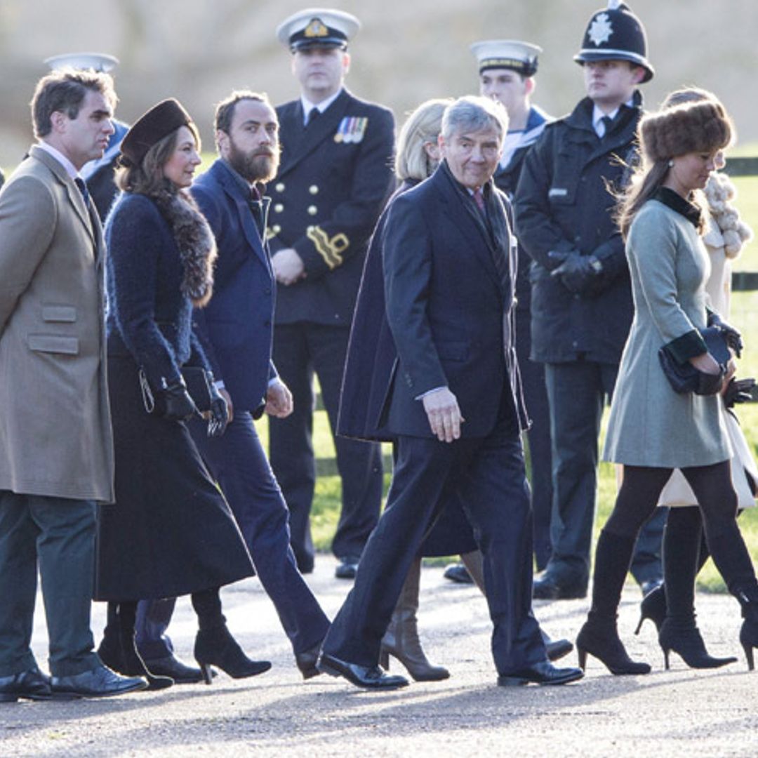 The Duchess of Cambridge attends church service alongside the Queen and the Middleton family