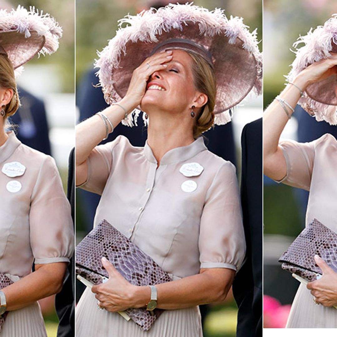 The Countess of Wessex can't hide her emotions as she watches the racing action at Ascot