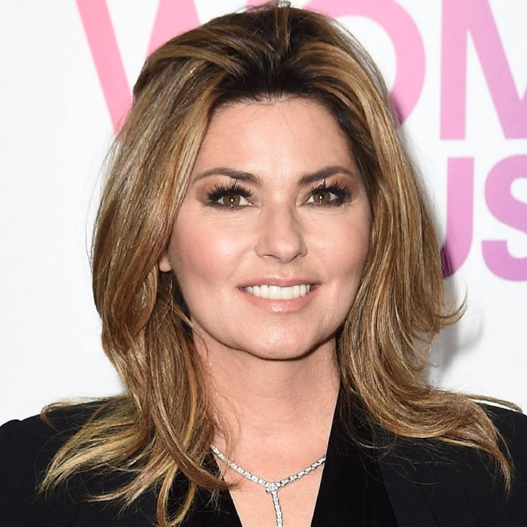 Shania Twain brings the country glamor in shimmery outfit as she shares exciting news