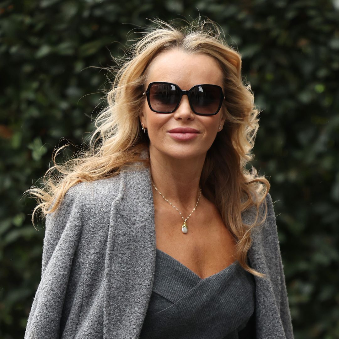 Amanda Holden wows in slinky tan dress and leather knee-high boots