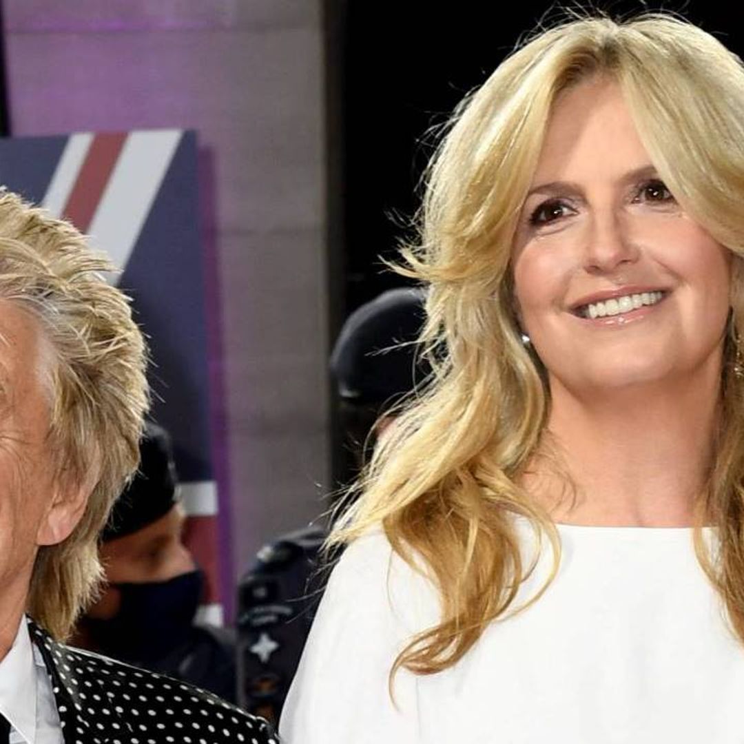 Penny Lancaster twins with husband Rod Stewart in rare tribute