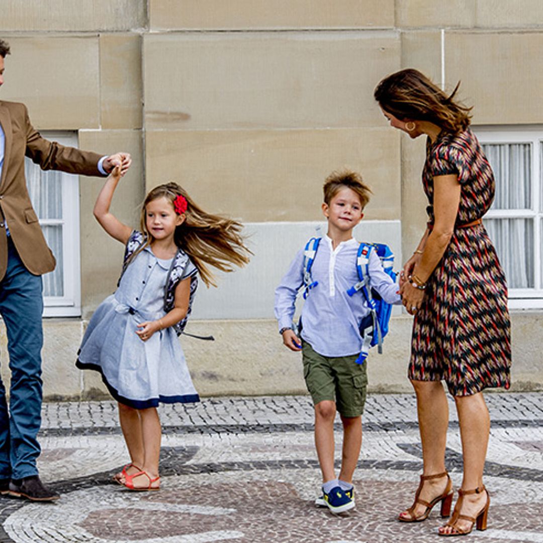 Princess Mary of Denmark's twins steal the show on first day of school