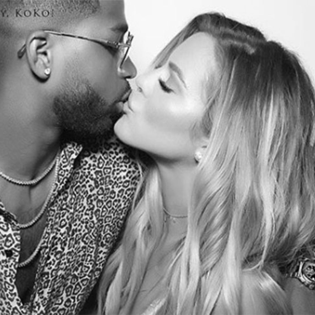 Khloe Kardashian finally reveals she is pregnant with black and white bump picture