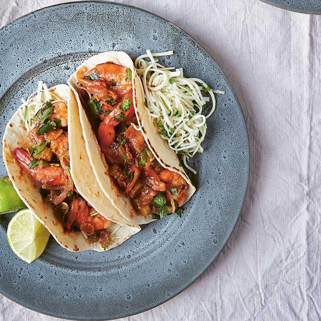 John Whaite's Bloody Mary prawn tacos are a prawn cocktail lover's dream - they even have a splash of vodka