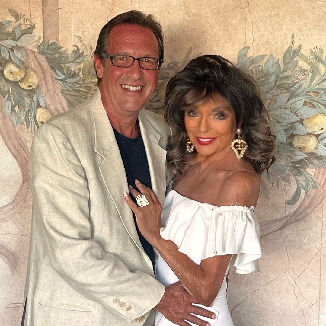 Joan Collins, 91, looks phenomenal as she cosies up to husband Percy Gibson, 59, during sun soaked holiday