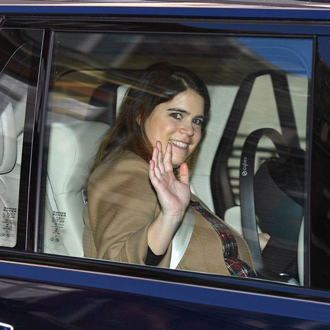 Princess Eugenie leaves hospital in tartan dress with a special meaning
