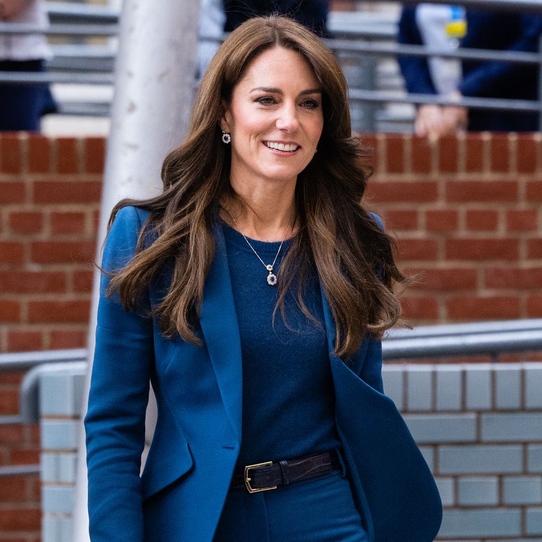 Princess Kate's blue suit is the perfect way add a pop of colour into your winter wardrobe