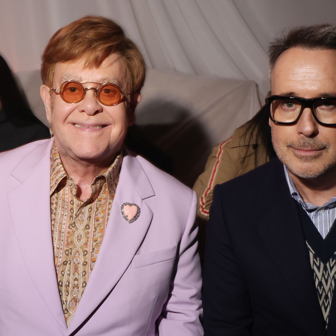 Elton John unveils intimate family portrait featuring sons Zachary, 15, and Elijah, 13 - and they're so grown up
