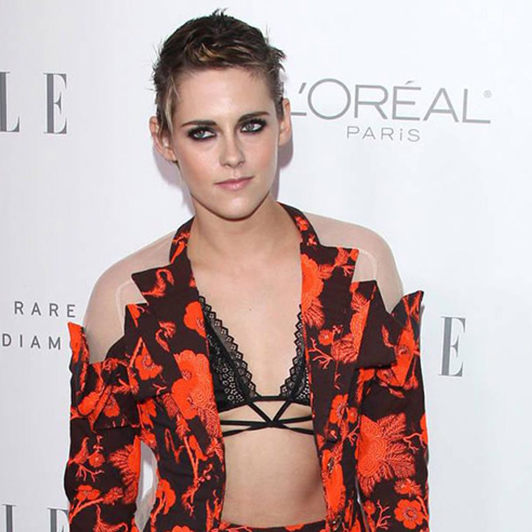 Kristen Stewart rocks orange suit at Elle's Women in Hollywood gala
