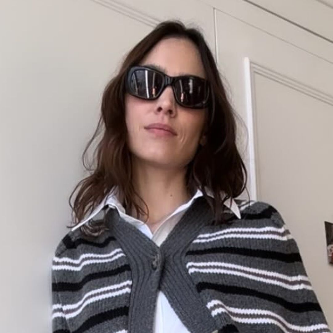 Alexa Chung's striped cape is this season's coolest coat alternative