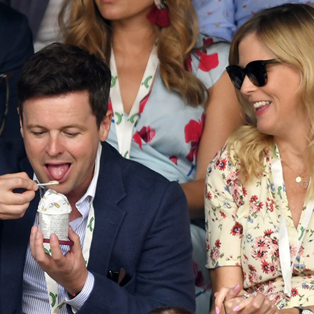Declan Donnelly and wife Ali Astall are in a fit of giggles at Wimbledon