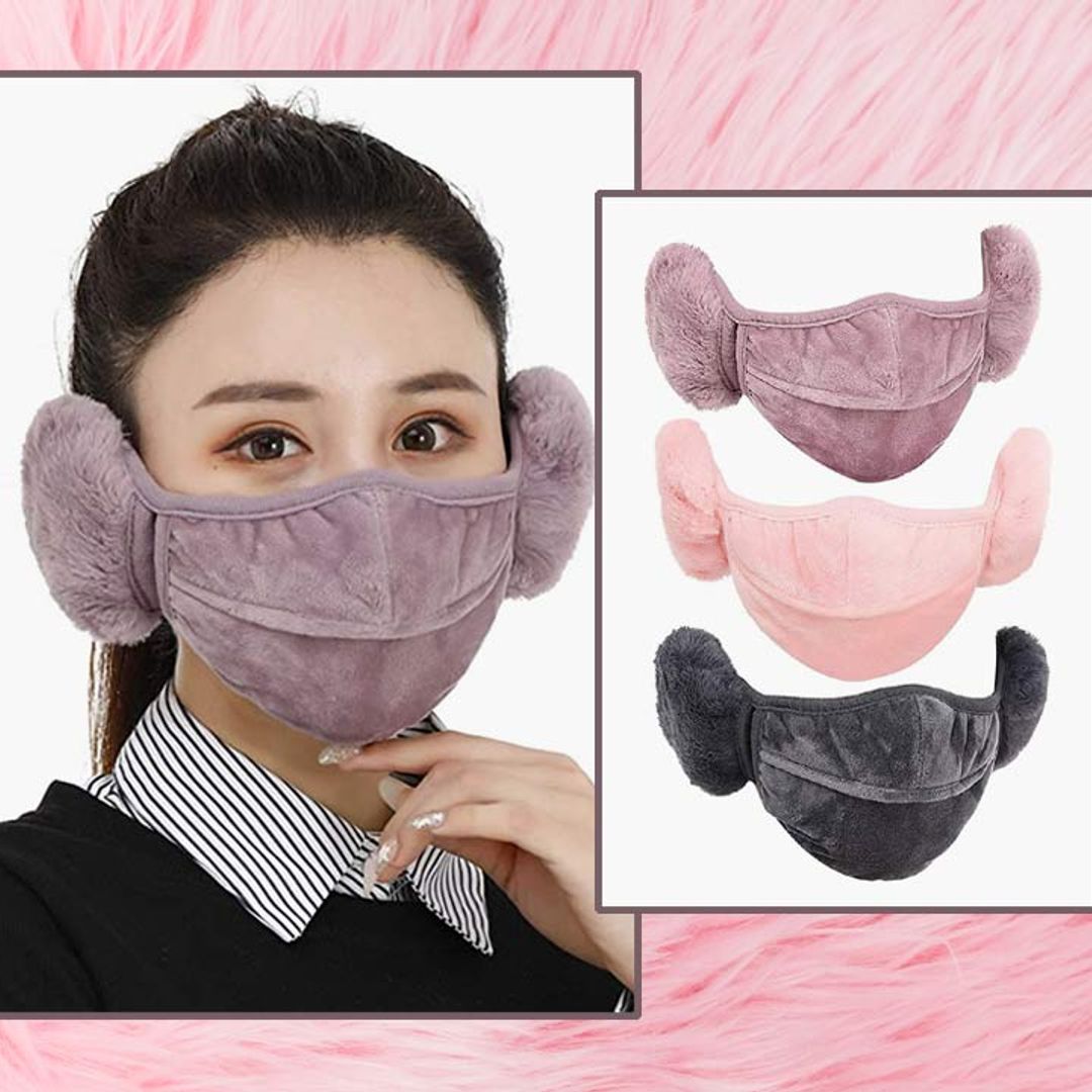 Amazon is selling a face mask with earmuffs for winter and we need it!