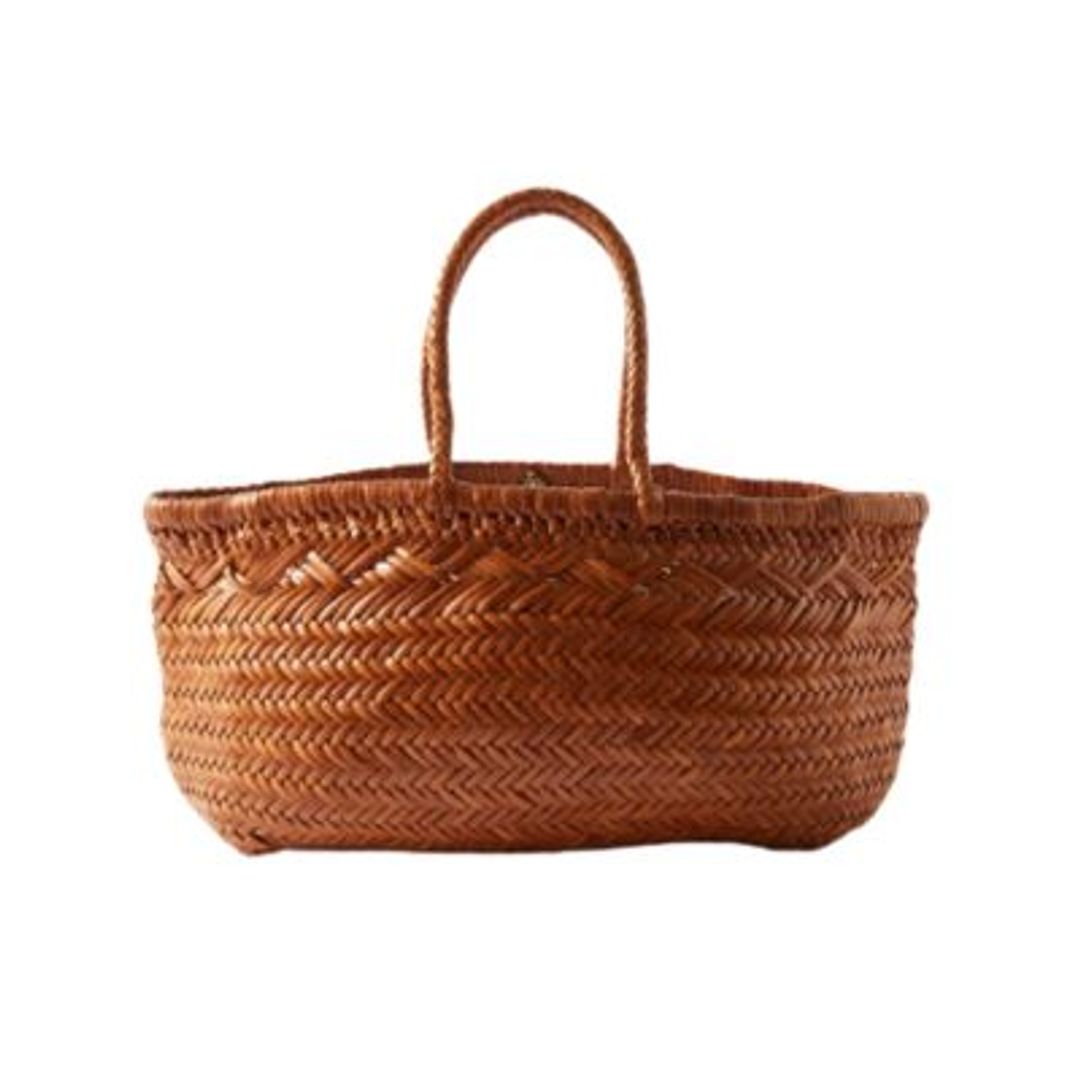Dragon Diffusion Triple Jump woven-leather basket bag