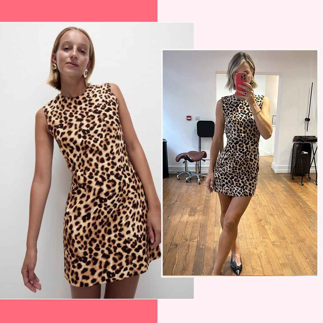 Vogue Williams M S leopard print mini dress is SO flattering and it s just 35 HELLO