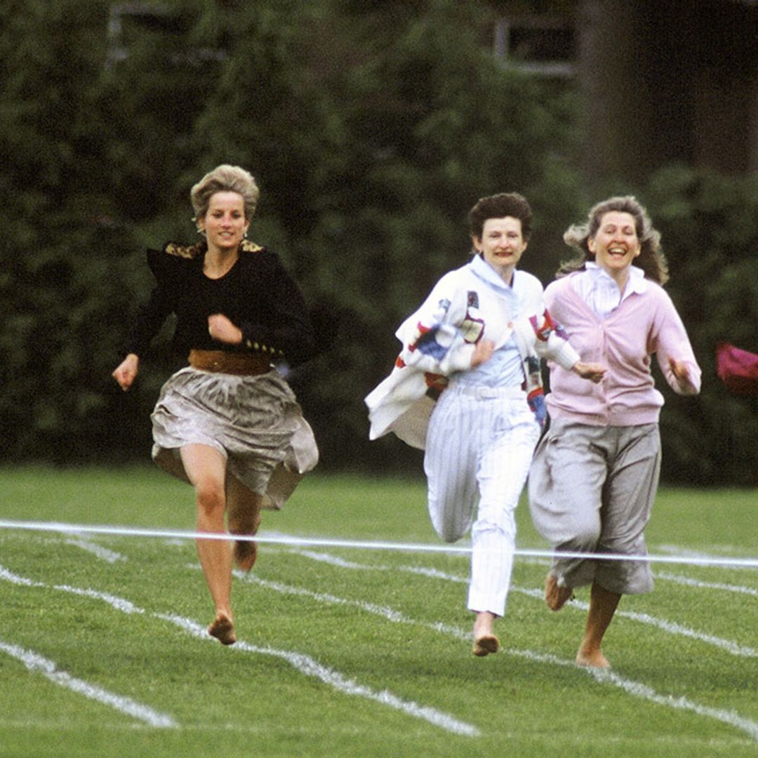 Princess Diana competing in Prince Harry's school sports day has to be seen to be believed