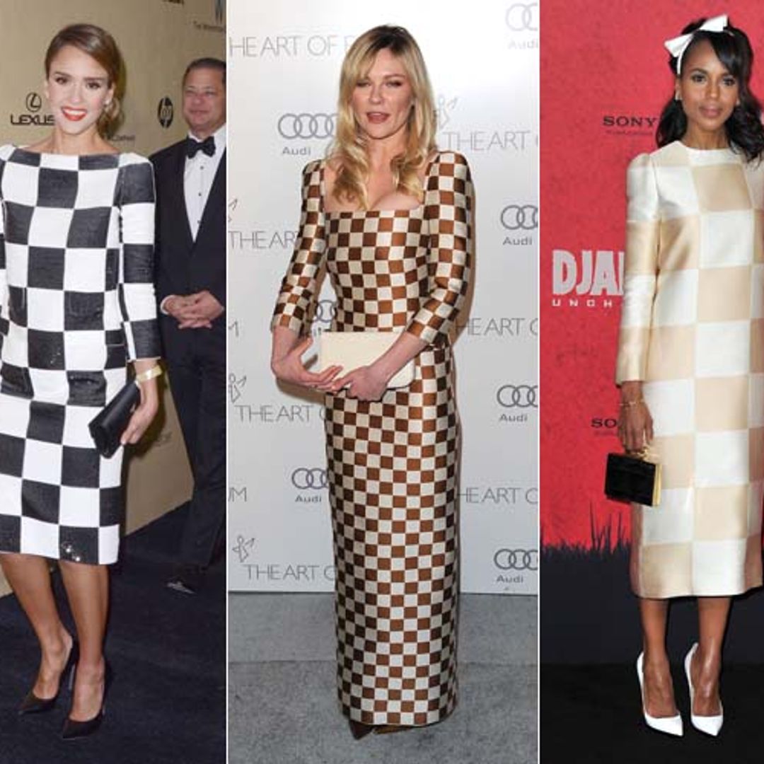 Celebrities sport Louise Vuitton's checkered dresses
