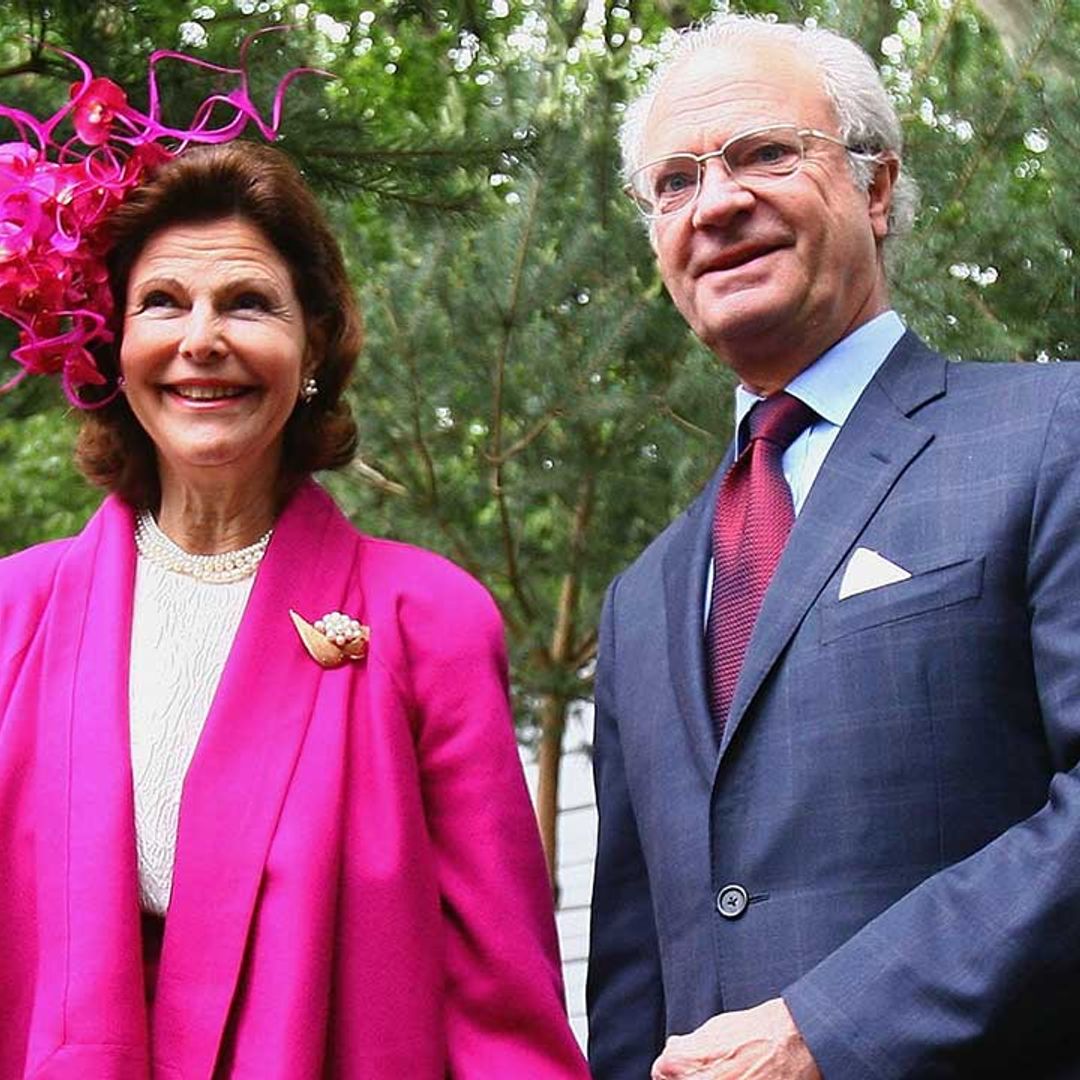 King Carl XVI Gustaf and Queen Silvia of Sweden show off beautiful large garden in country home