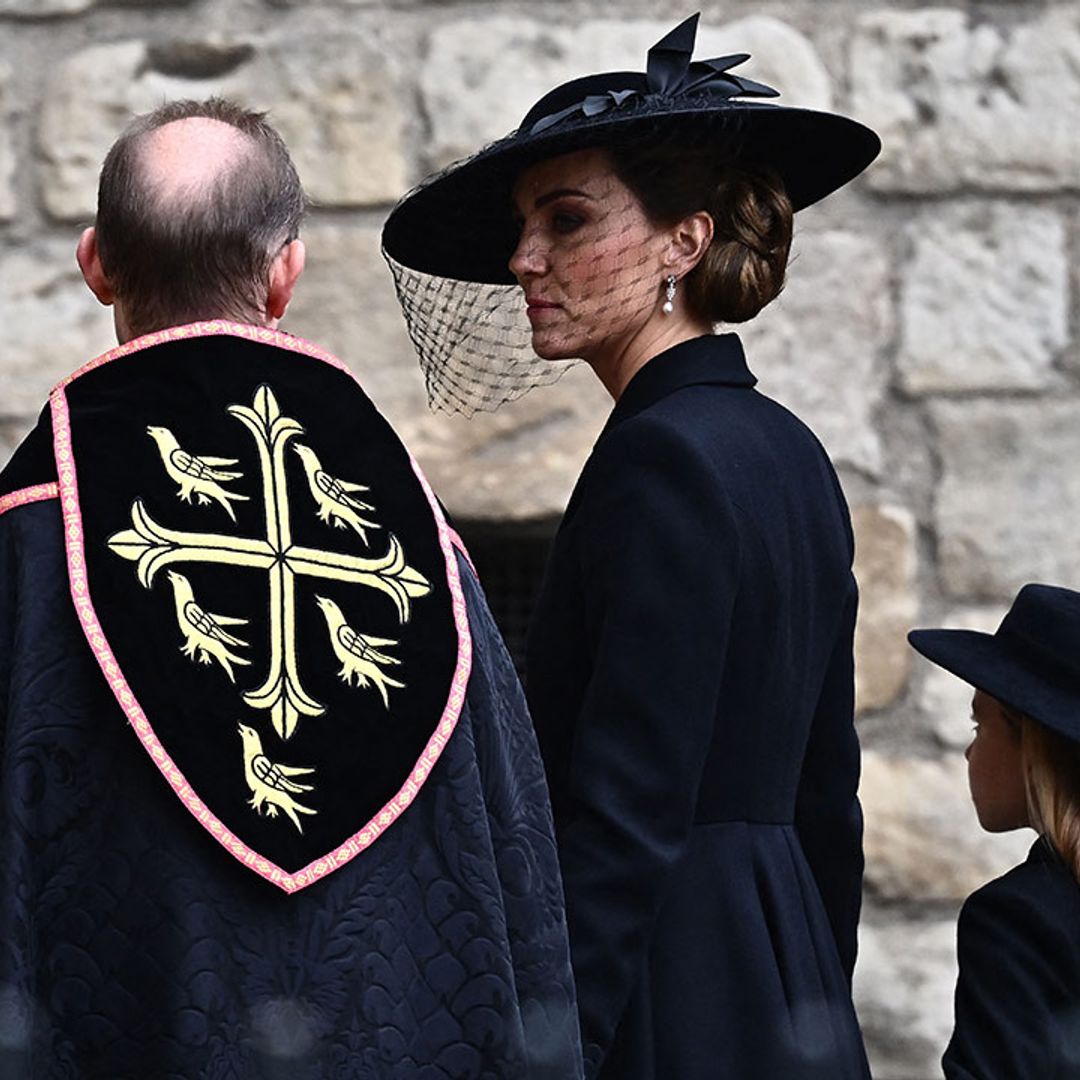 WATCH: The Princess of Wales holds Charlotte's hand at the Queen's funeral