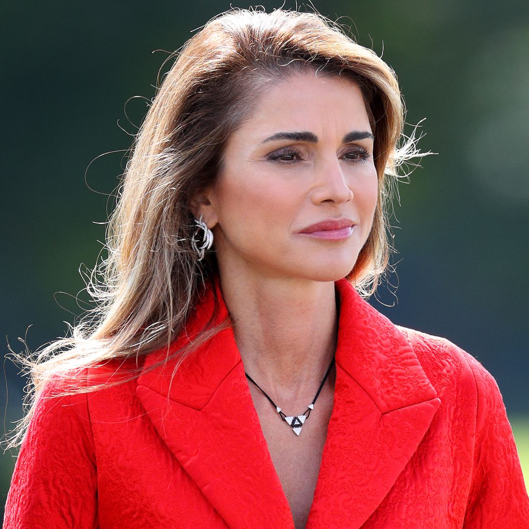 Queen Rania dazzles in tailored gown and rarely-seen 19-year-old tiara