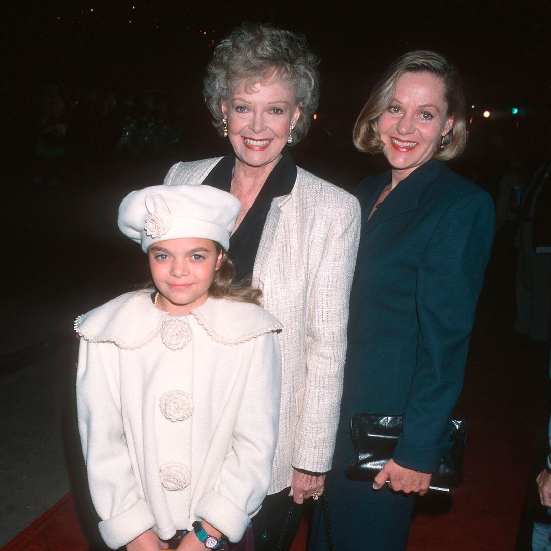 Actress June Lockhart, daughter Lizabeth Lockhart and granddaughter attend the Radio City Christmas Spectacular Opening Night on December 11, 1998 at the Universal Amphitheatre in Universal City, California.