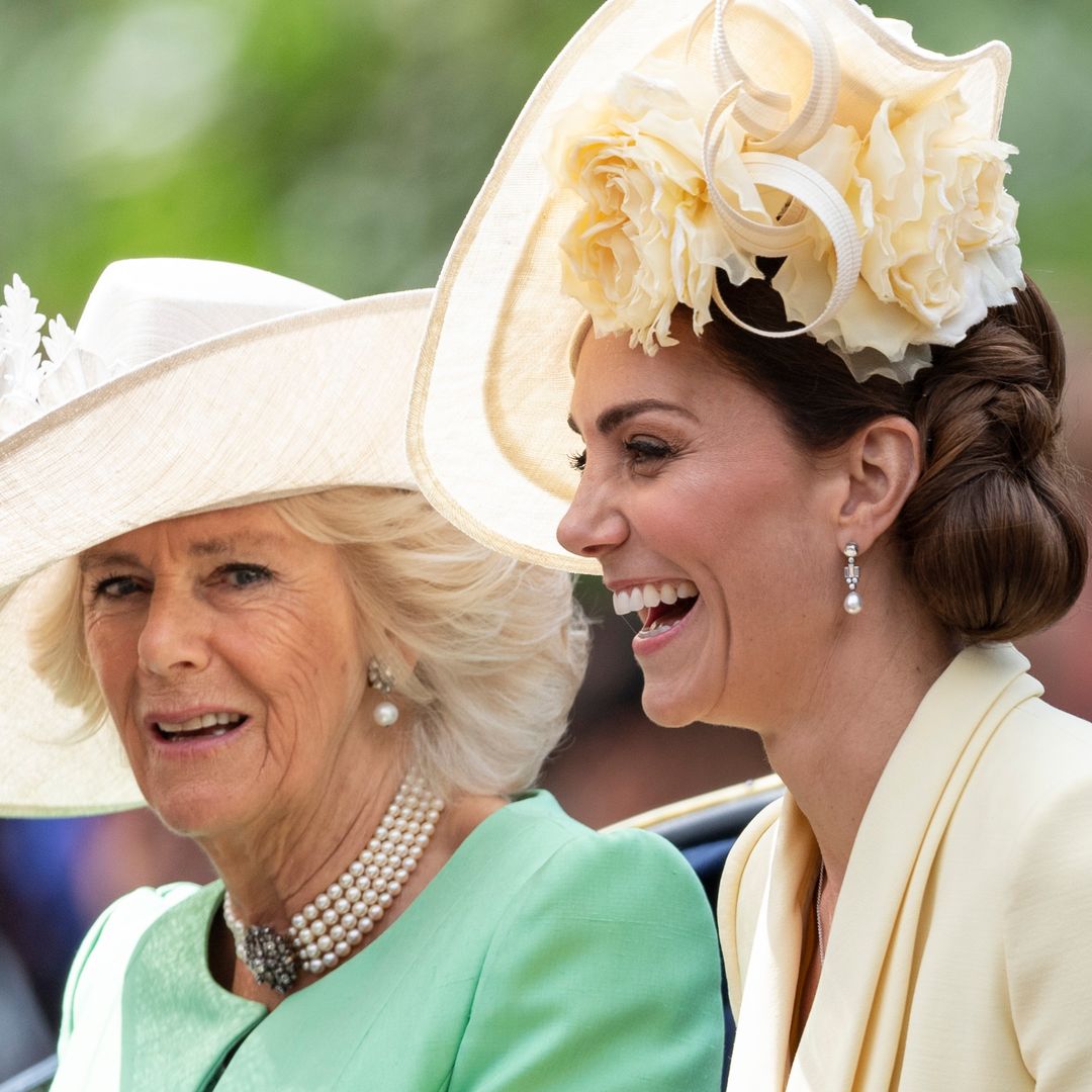 Princess Kate's first curtsy to Queen Camilla caught on camera – see