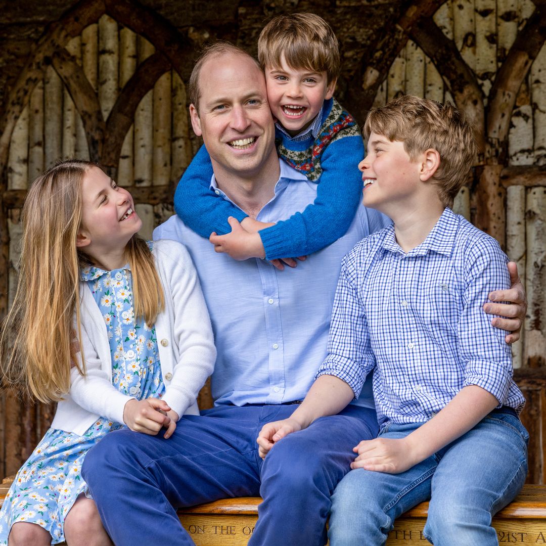 Prince George and Princess Charlotte beam at dad Prince William in adorable Father's Day photo