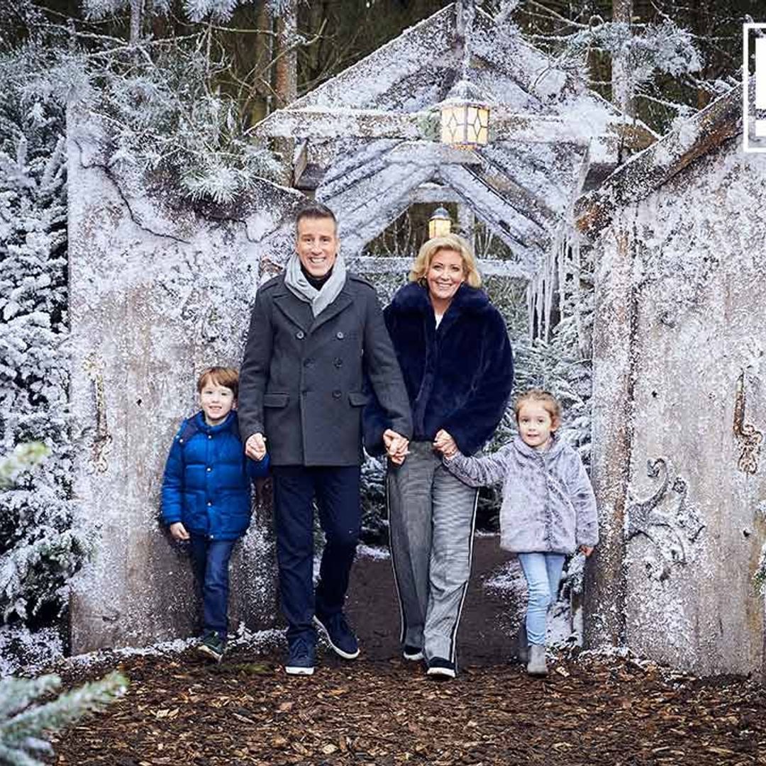 Anton Du Beke and wife Hannah take twins George and Henrietta on a festive day out to LaplandUK - EXCLUSIVE