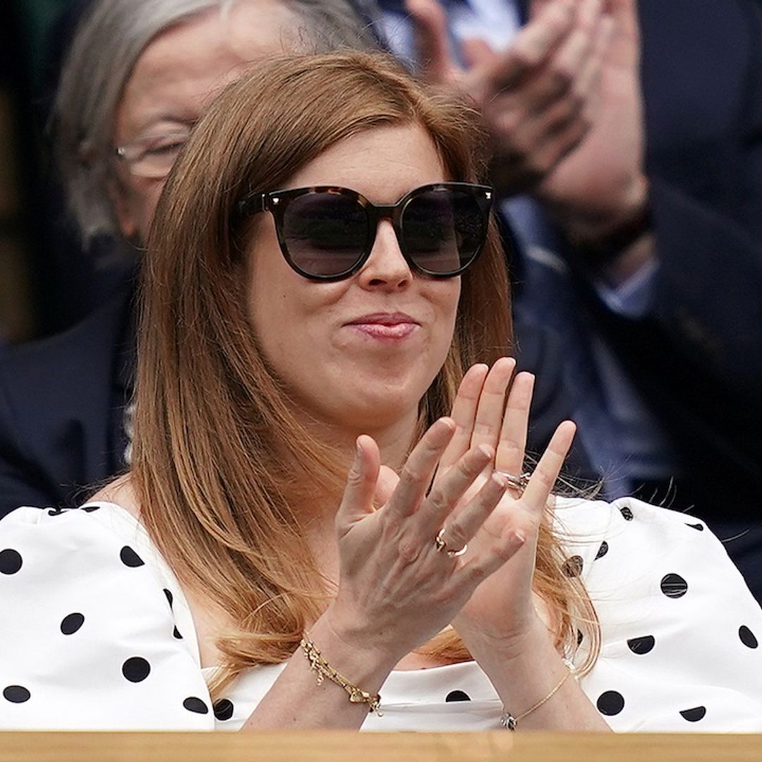 Princess Beatrice dresses bump in puff sleeves & polka dots at Wimbledon