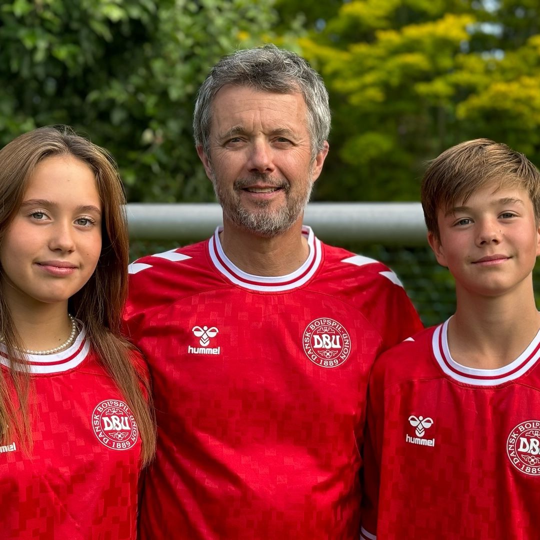 King Frederik cheers on Denmark with twins Princess Josephine and Prince Vincent in new family photo