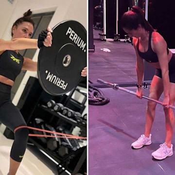 Strictly's Zara McDermott showcases flexibility in skintight leggings and sports  bra