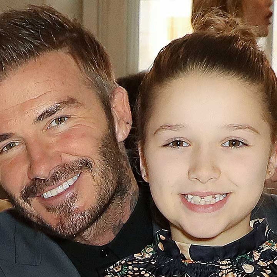 Harper Beckham gets the blame from dad David - Victoria Beckham reacts