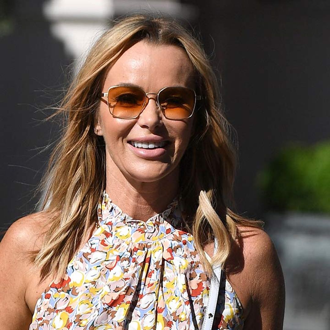 Amanda Holden is a vision in flirty waist-cinching dress by Vogue Williams