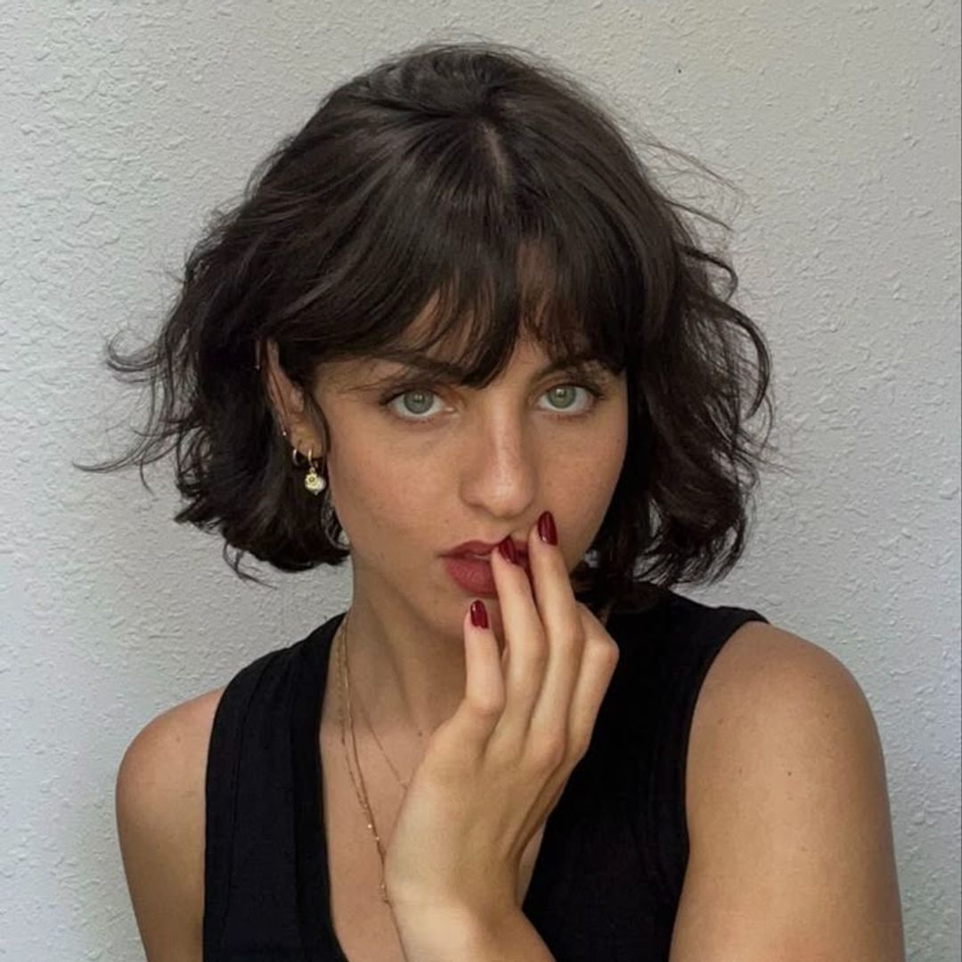 french girl bob black fringe 