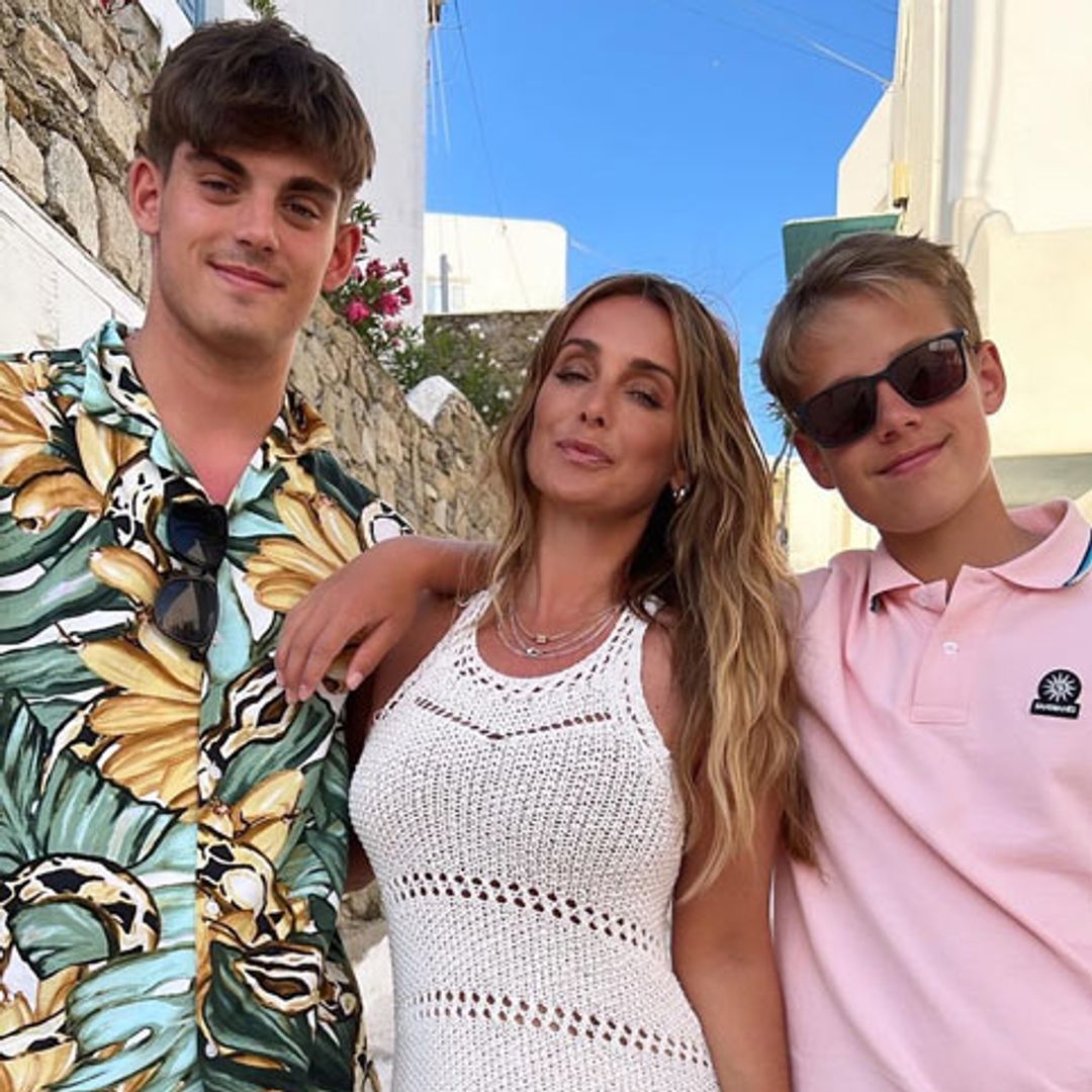 Louise Redknapp's rare holiday photo with teenage sons Charley and Beau has fans saying the same thing